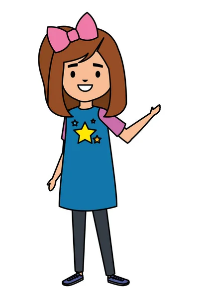 Ευτυχισμένο μαθητή κορίτσι κόμικ χαρακτήρα — Διανυσματικό Αρχείο