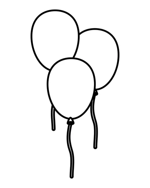 Воздушные шары гелий плавающие декоративные иконы — стоковый вектор