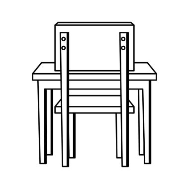 sandalye eğitim simgesi ile okul sırası