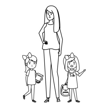 kadın öğretmen ile mutlu öğrenci kızlar