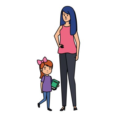 kadın öğretmen ile mutlu öğrenci kız