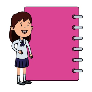 Not Defteri ile mutlu öğrenci kız