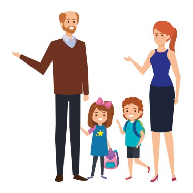 çift öğretmen ile mutlu öğrenciler çocuklar