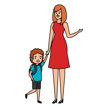 kadın öğretmen ile mutlu öğrenci çocuk