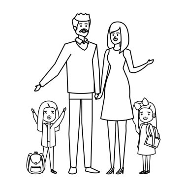 çift öğretmen ile mutlu öğrenci kızlar