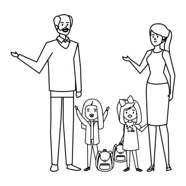 çift öğretmen ile mutlu öğrenci kızlar