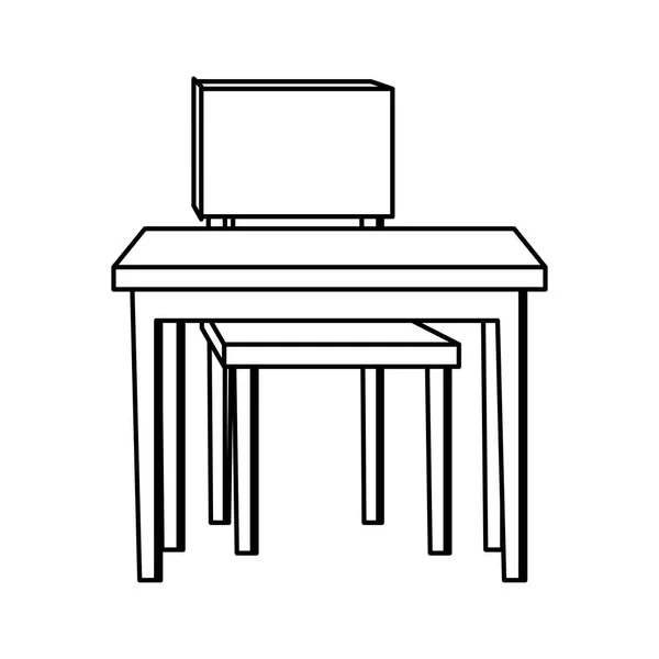 Школьный стол с иконой — стоковый вектор