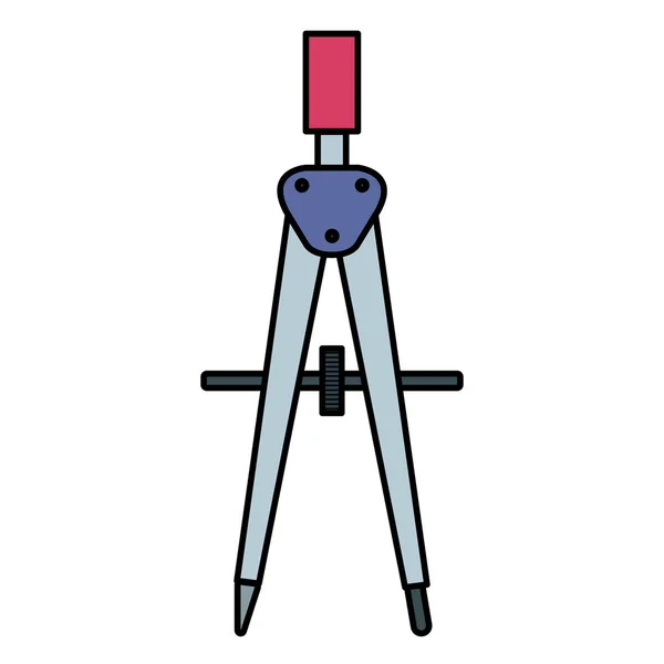 Kompas aanbod onderwijs geïsoleerd icoon — Stockvector