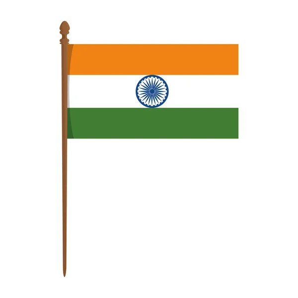 Drapeau indien pays icône isolée — Image vectorielle