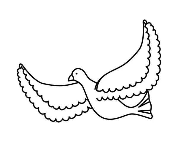 White dove flying bird icon — ストックベクタ