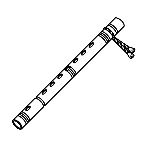 Бамбукова флейта індійський музичний інструмент — стоковий вектор