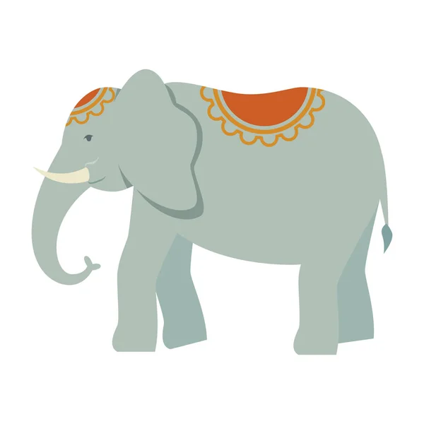 Indian elephant traditional isolated icon — Stock Vector