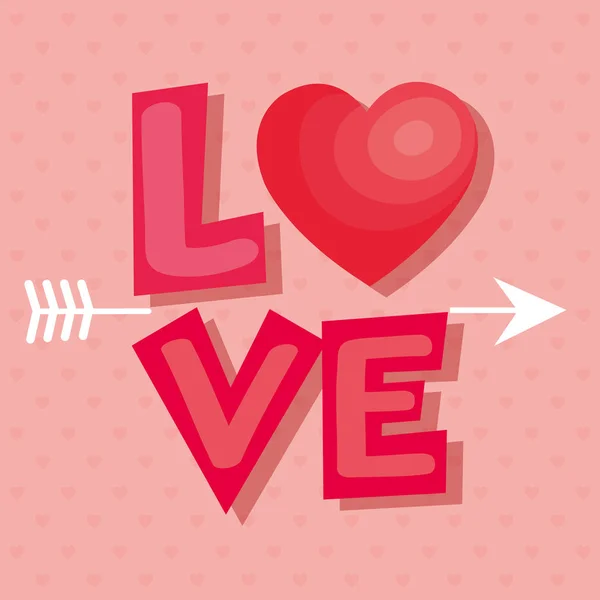 Happy Valentijnsdag kaart, vectorillustratie — Stockvector