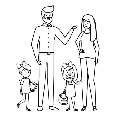 çift öğretmen ile mutlu öğrenci kızlar