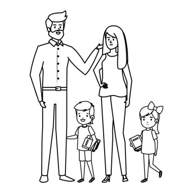 çift öğretmen ile mutlu öğrenciler çocuklar