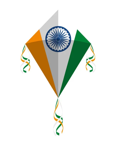 风筝与印度国旗国家飞行 — 图库矢量图片
