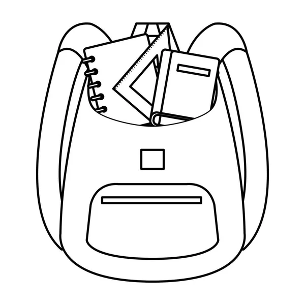 Παροχή σχολικής τσάντας με βιβλία και κανόνες — Διανυσματικό Αρχείο