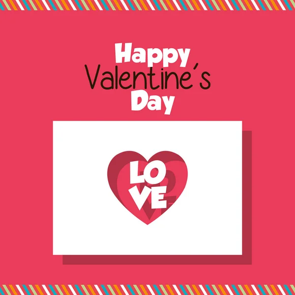 Happy Valentines Day Card, Illustration vectorielle — Image vectorielle