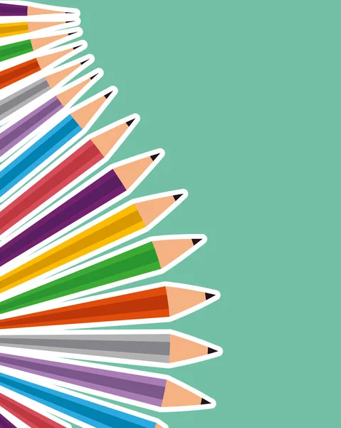 Σύνολο των χρωμάτων τα μολύβια σχολείο — Διανυσματικό Αρχείο