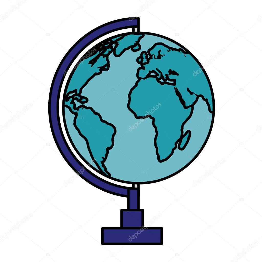 world map earth isolated icon