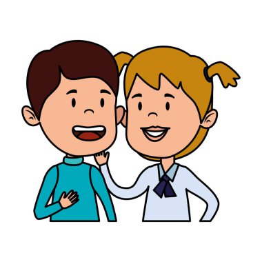 mutlu küçük öğrenciler çift karakterler