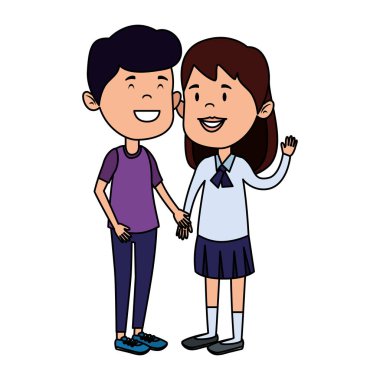 mutlu küçük öğrenciler çift karakterler