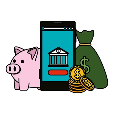 banka bina uygulaması ve piggy ile akıllı telefon