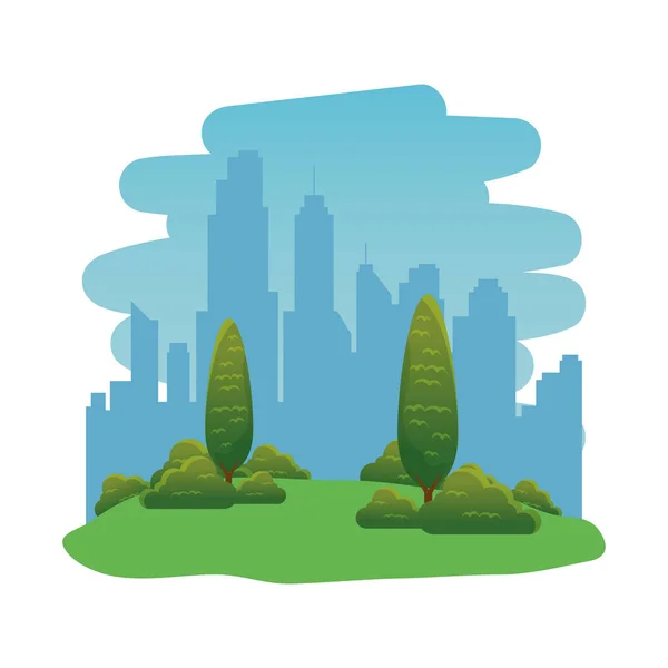 Parque paisaje bosque escena icono — Vector de stock