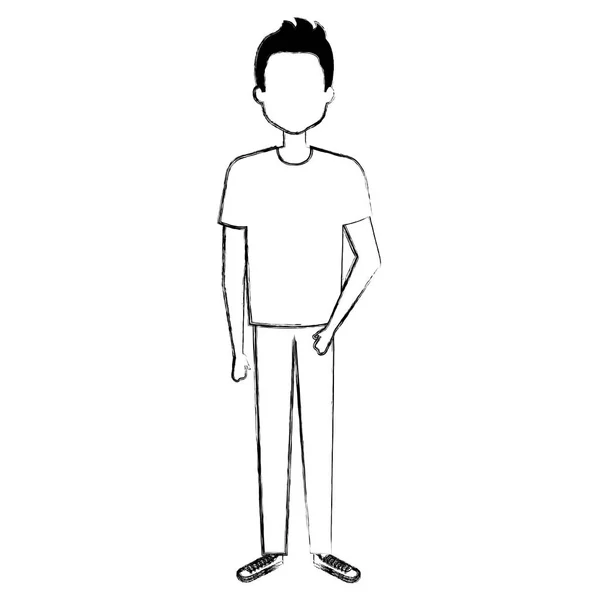 Joven hombre avatar carácter — Vector de stock