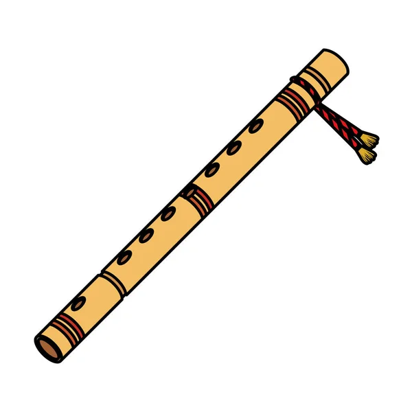 Flauto di bambù strumento musicale indiano — Vettoriale Stock