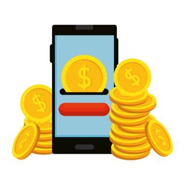 sikke para dolar ile akıllı telefon