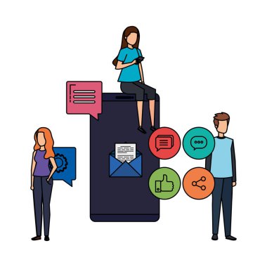 akıllı telefon ve sosyal medya menüsüne sahip gençler