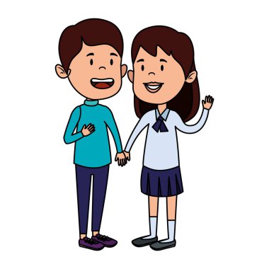 mutlu küçük öğrenciler çift karakterler