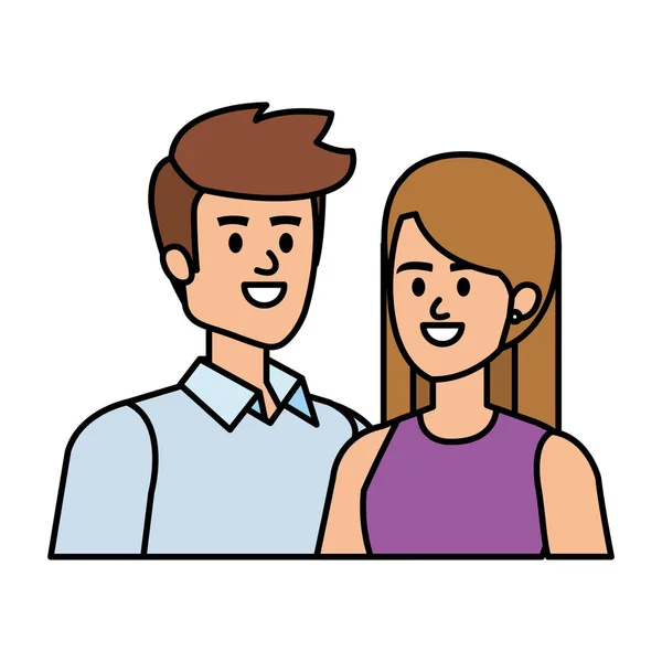 Business coppia avatar personaggi vettoriale illustrazione — Vettoriale Stock