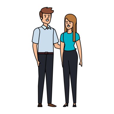 iş çift avatarlar karakterler vektör illüstrasyon