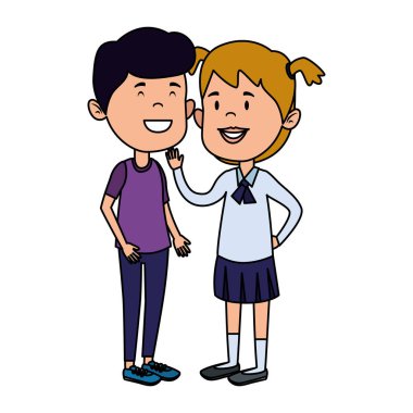 mutlu küçük öğrenciler çift karakterler