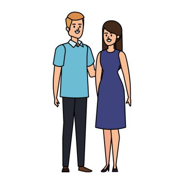 Genç çiftler karakterleri avatarlar