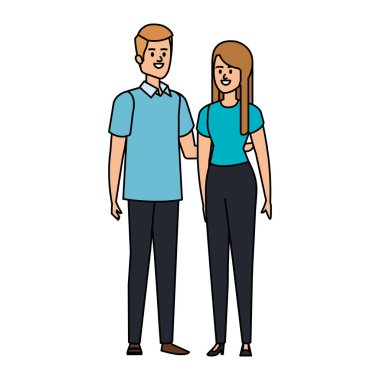 iş çift avatarlar karakterler vektör illüstrasyon