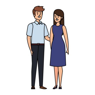 iş çift avatarlar karakterler vektör illüstrasyon