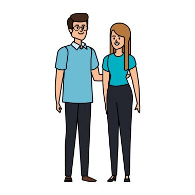 Genç çiftler karakterleri avatarlar