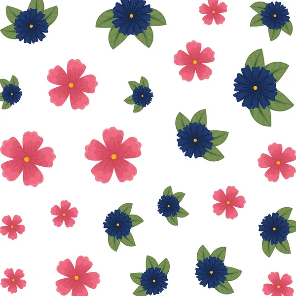 Fleurs et feuilles motif décoratif — Image vectorielle