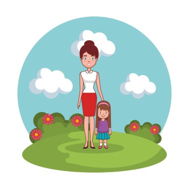 manzara kızı aile ile anne