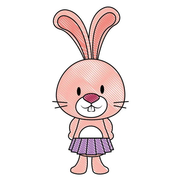 Mignon et adorable lapin personnage féminin — Image vectorielle