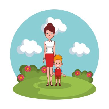 manzara oğlu aile ile anne