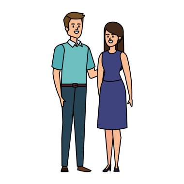 Genç çiftler karakterleri avatarlar