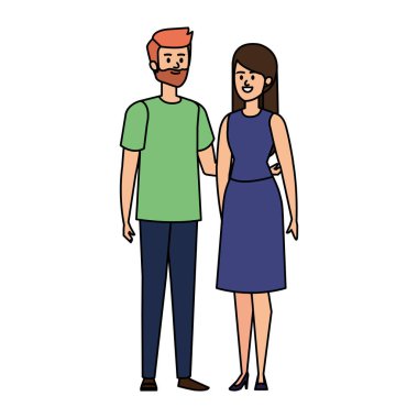 Genç çiftler karakterleri avatarlar