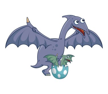 bebek kabuk yumurta kırma ile anne Pterodactyl