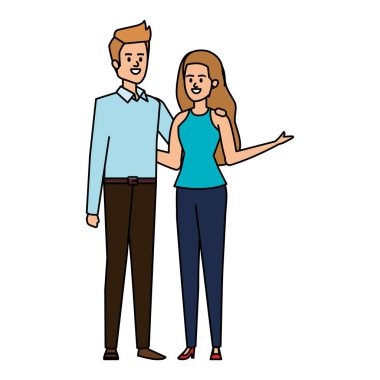 iş çift avatarlar karakterler vektör illüstrasyon