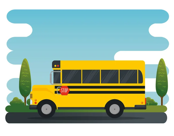 학교 버스 차량 교육 교통 — 스톡 벡터