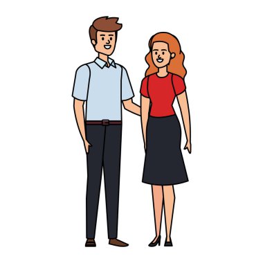 iş çift avatarlar karakterler vektör illüstrasyon